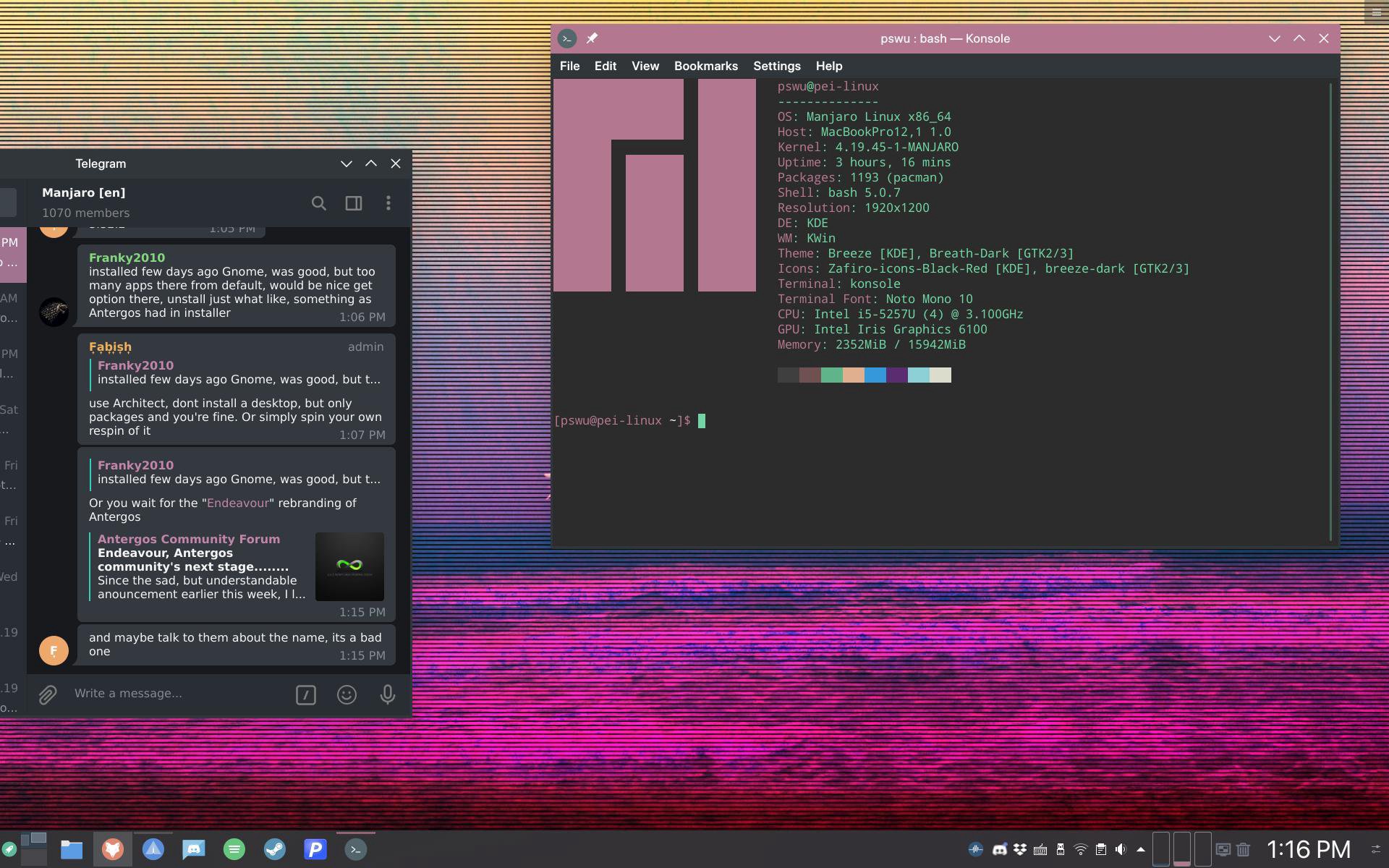 my first manjaro desktop